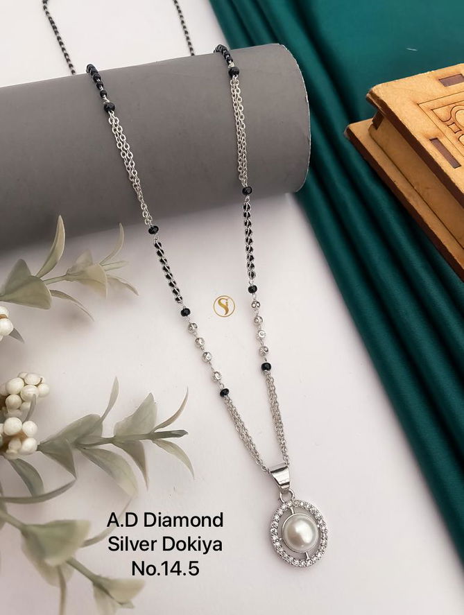 14 AD Diamond Designer Regular Wear Mangalsutra Wholesale Price In Surat
